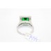 Sterling Silver 925 Ring green white Zircon Gemstone Ring size 14